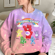 Load image into Gallery viewer, Custom Mama Bear T-Shirt with Kids' Names AOP Products PopCulturePrints