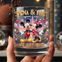 Load image into Gallery viewer, “You & Me” - Personalized Kissing Childhood Couple Glass for Couples Glass PopCulturePrints