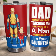 Load image into Gallery viewer, Personalized Superhero Dad Tumbler - Father's Day Gift Tumbler Cup PopCulturePrints