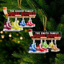 Load image into Gallery viewer, Custom Family Christmas Ornament - House Divided Ice Skates Ornament PopCulturePrints