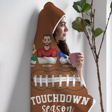Load image into Gallery viewer, Personalized Football Family Hooded Blanket - Touchdown Season Blanket PopCulturePrints