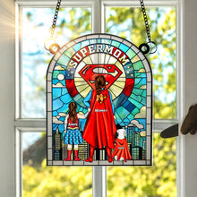 Load image into Gallery viewer, "Mom is My Superhero!" - Personalized Suncatcher Gift for Moms and Grandmas Ornament PopCulturePrints