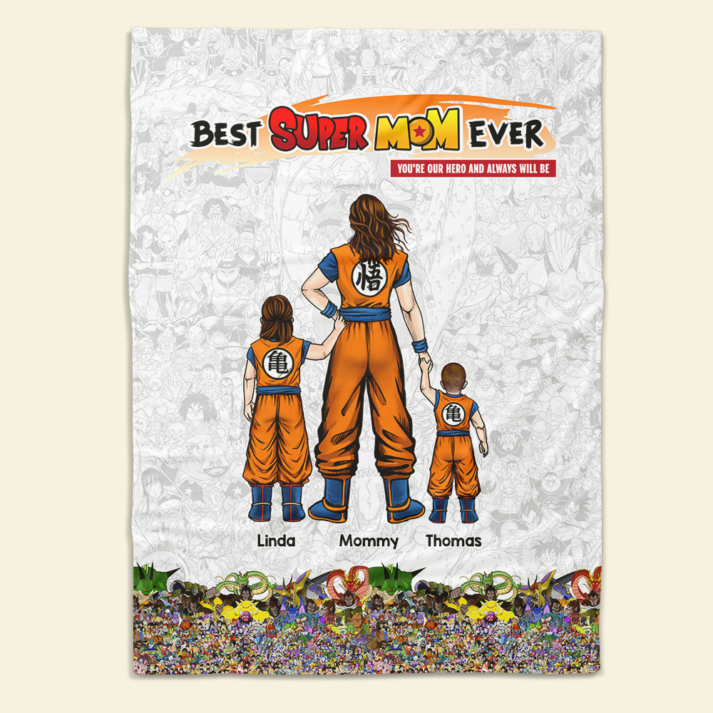 Best Super Mom Ever Blanket - Personalized Gift for Mom, Grandma & More! Blanket PopCulturePrints