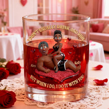Load image into Gallery viewer, I Don't Usually Drink and Ride - Fun Couple Whiskey Glass, Personalized Gift for Couples Glass PopCulturePrints