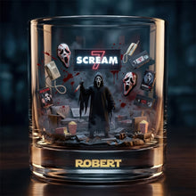 Load image into Gallery viewer, Unleash Your Fear with a Personalized Horror Movie Round Glass - Perfect Gift for Horror Lovers Glass PopCulturePrints