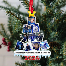 Load image into Gallery viewer, Personalized Ice Hockey Photo Ornament - Custom Christmas Tree Decoration for Hockey Fans Ornament PopCulturePrints