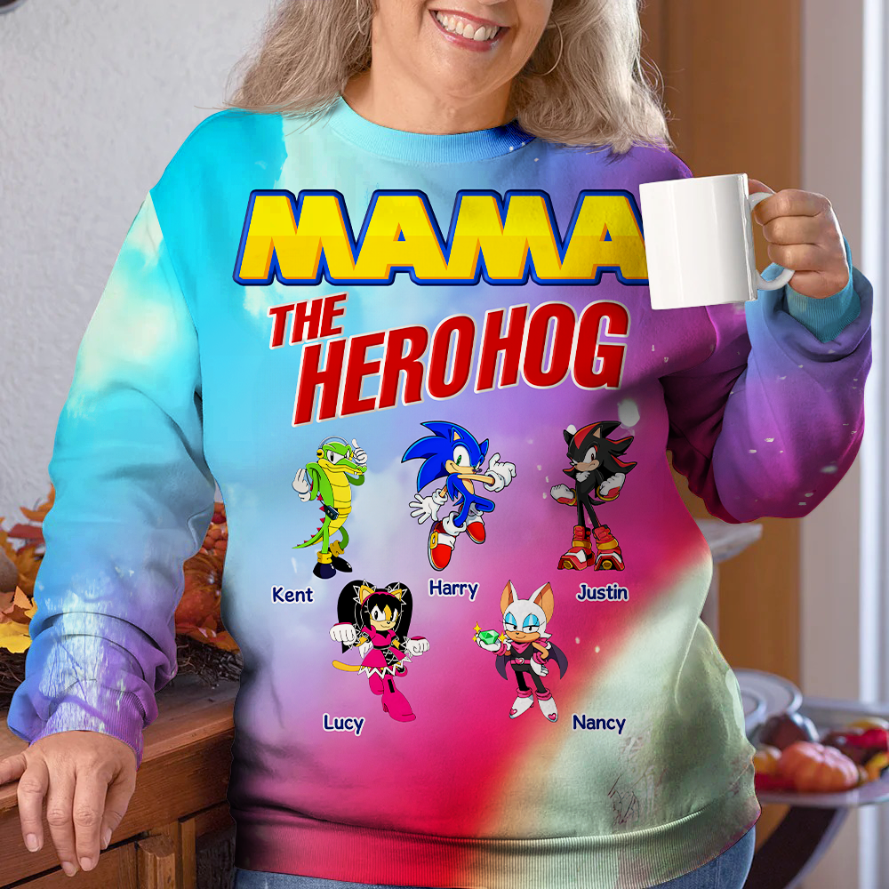 "Mom the Hero" - Personalized 3D Shirt for Moms, Gift for Her AOP Products PopCulturePrints