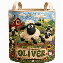 Load image into Gallery viewer, "Embrace Farm Life with a Personal Touch" - Farm Life Quilted Laundry Basket, Custom Personalization for All Occasions