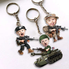 Load image into Gallery viewer, Custom Military Kid Keychain - Personalized Gift for Young Warriors Keychains PopCulturePrints