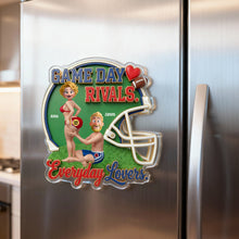 Load image into Gallery viewer, Game Day Rivals Couple Fridge Magnet - Custom Personalized Gift for Sporty Couples Fridge Magnet PopCulturePrints