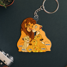 Load image into Gallery viewer, Personalized Lion Couple Keychain - Custom Names Keychains PopCulturePrints