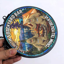 Load image into Gallery viewer, Personalized Bigfoot Seeker Stained Glass Suncatcher Ornament - Backyard Bar Theme Suncatcher PopCulturePrints