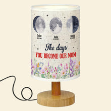 Load image into Gallery viewer, "The days YOU BECOME OUR MOM" - Personalized Table Lamp for Mother’s Day - Custom Gift for Moms and Grandmas Table Lamp PopCulturePrints