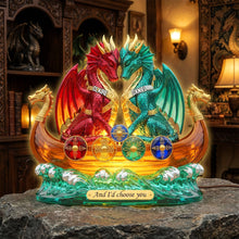 Load image into Gallery viewer, And I’d Choose You - Custom Dragon Couple Acrylic Light Box Light Box PopCulturePrints