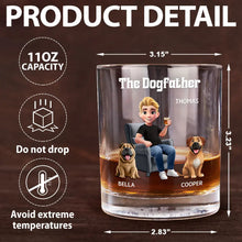 Load image into Gallery viewer, The Dogfather - Custom Whiskey Glass for Dog Lovers, Perfect Gift for Dad & Grandpa Whiskey Glass PopCulturePrints