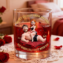 Load image into Gallery viewer, I Don't Usually Drink and Ride - Fun Couple Whiskey Glass, Personalized Gift for Couples Glass PopCulturePrints