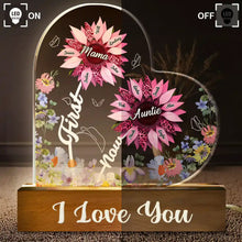 Load image into Gallery viewer, Forever Loved: Sunflower First Mom Now Grandma - Personalized Custom Shaped LED Light Gift Custom Shaped LED Light PopCulturePrints