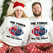 Load image into Gallery viewer, Custom Couple Football Shirts | Personalized The Force Team Apparel | Valentine's Day Gifts Shirts PopCulturePrints