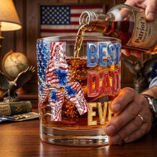 Load image into Gallery viewer, "Best Dad Ever" - Personalized Power Fist Drinking Glass - Custom Gift for Dads and Grandpas Glass PopCulturePrints