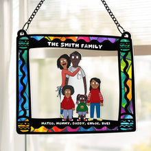 Load image into Gallery viewer, Personalized Cartoon Family Suncatcher Ornament - Custom Gifts for Family Ornament PopCulturePrints