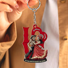 Load image into Gallery viewer, Personalized Skull Couple Keychain - Unique Love Gift for Couples Keychains PopCulturePrints