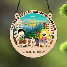 Load image into Gallery viewer, Custom Camping Suncatcher Ornament for Couples | Unique Valentine's Day Gifts Ornament PopCulturePrints
