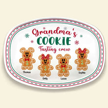 Load image into Gallery viewer, Personalized Grandma's Cookie Tasting Crew Plate - Custom Gingerbread Grandkids Christmas Gift Resin Plate PopCulturePrints