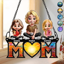 Load image into Gallery viewer, "We Love You Mom" - Personalized 3D Cartoon Window Hanging Suncatcher Ornament - Perfect Gift for Mom and Grandma Suncatcher Ornament PopCulturePrints