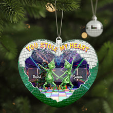 Load image into Gallery viewer, You Stole My Heart - Personalized Couple Disco Christmas Ornament Ornament PopCulturePrints