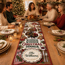 Load image into Gallery viewer, “Winner Winner Christmas Dinner” - Personalized Quilted Table Runner - Unique Gift for Family, Friends, and Hosts