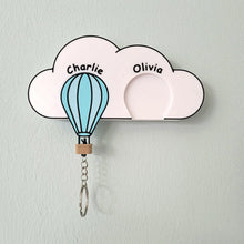 Load image into Gallery viewer, Personalized Hot Air Balloon Family Key Holder Key Holder PopCulturePrints