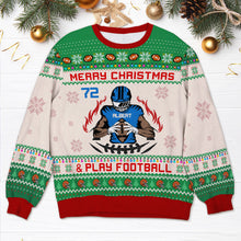 Load image into Gallery viewer, Customizable American Football Ugly Christmas Sweater AOP Products PopCulturePrints