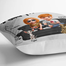 Load image into Gallery viewer, "You And Me And The Cats" - Personalized 3D Effect Pillow - Perfect Gift for Cat Lovers and Families Pillow PopCulturePrints