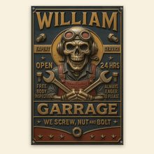 Load image into Gallery viewer, Skull Garage Metal Sign - Personalize Your Unique Gift for Car Enthusiasts Metal Signs PopCulturePrints