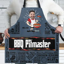 Load image into Gallery viewer, The Grillfather - Custom Photo Meat Smoking Apron for Barbecue Lovers Apron PopCulturePrints