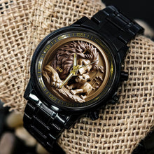 Load image into Gallery viewer, With Love from the Heart, A Timeless Gift - Lion Dad Men's Watch - Personalized Gift for Dad Men's Watch PopCulturePrints