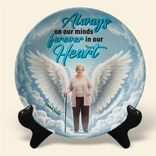 Load image into Gallery viewer, Always on Our Minds, Forever in Our Hearts - Personalized Round Plate for Loved Ones Ceramic Round Plate PopCulturePrints
