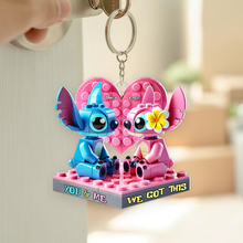 Load image into Gallery viewer, You & Me, We Got This - Personalized Couple Keychain for Alien Fans Keychains PopCulturePrints