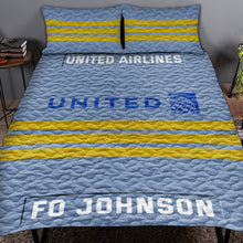 Load image into Gallery viewer, Personalized Pilot Quilt Bedding Set with Custom Airline Logo Blanket PopCulturePrints