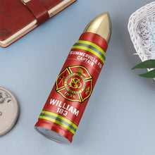 Load image into Gallery viewer, Custom Firefighter Bullet Tumbler - Personalized Fire Station Gift with Name & Number Tumbler Cup PopCulturePrints