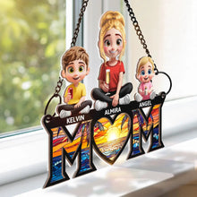 Load image into Gallery viewer, "We Love You Mom" - Personalized 3D Cartoon Window Hanging Suncatcher Ornament - Perfect Gift for Mom and Grandma Suncatcher Ornament PopCulturePrints