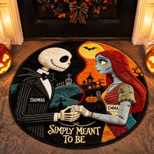 Load image into Gallery viewer, “Embrace the Spooky Spirit!” - Spooky Couple Round Mat - Personalized Halloween Gift for Couples, Friends, and Family