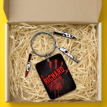 Load image into Gallery viewer, Custom Horror Movie Fan Keychain - Blood-Spattered Design Keychains PopCulturePrints