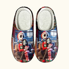 Load image into Gallery viewer, Custom Couple Christmas Slippers | Personalized Festive Comfort | Valentine's Day Gifts Shoes PopCulturePrints