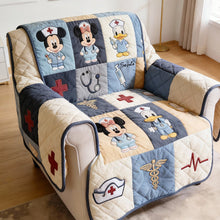 Load image into Gallery viewer, "Bring Comfort and Joy with This Aesthetic Nurse Collage Sofa Cover" - Personalized Quilted Sofa Cover for Nurses, Medical Professionals, Healthcare Workers Sofa Cover PopCulturePrints