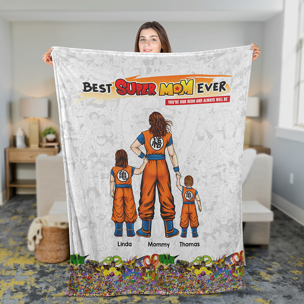 Best Super Mom Ever Blanket - Personalized Gift for Mom, Grandma & More! Blanket PopCulturePrints