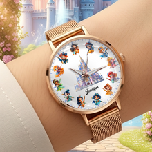 Load image into Gallery viewer, Time to Shine! Personalized Princess Fans Quartz Watch - Custom Gift for Her Quartz Watch PopCulturePrints