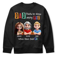 Load image into Gallery viewer, Dad Thanks For Always Saying YES - Personalized Funny 3D Cartoon T-Shirt T-shirt PopCulturePrints