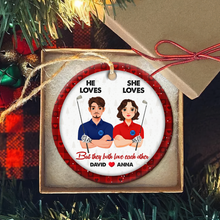 Load image into Gallery viewer, Personalized Golf Couple Ornament - Perfect Valentine's Day Gifts and Christmas Gift Ornament PopCulturePrints