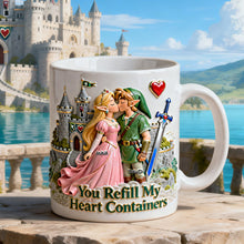 Load image into Gallery viewer, You Refill My Heart Containers - Personalized Fantasy Adventure Couple Coffee Mug Coffee Mug PopCulturePrints